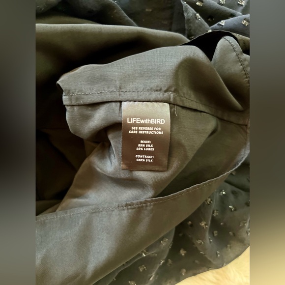 LIFE WITH BIRD Sparkling Embellished Black Silk Dress Size 2 - Picture 9 of 9